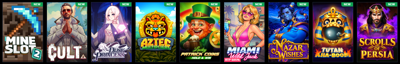 Beonbet Casino Slot-Auswahl mit Top-Spielen wie Sweet Bonanza, Gates of Olympus und Book of Dead